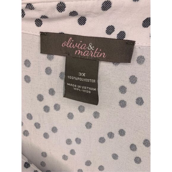 Olivia & Martin Pullover Blouse Split Neckline Button On Front And Decorative Bu - Picture 4 of 4